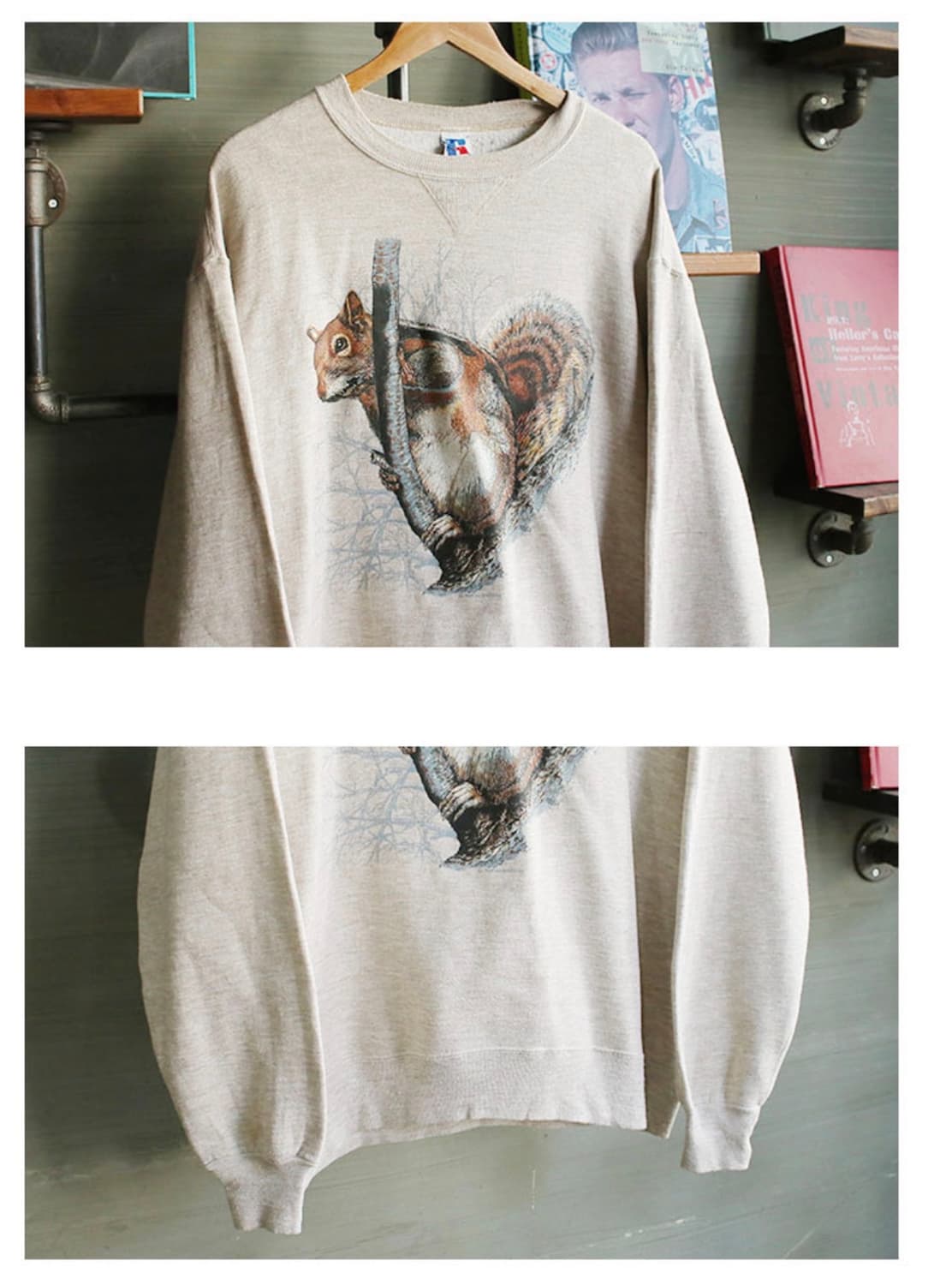 90's Russell Sweatshirt 브이거셋 다람쥐 스웻셔츠 상품이미지2