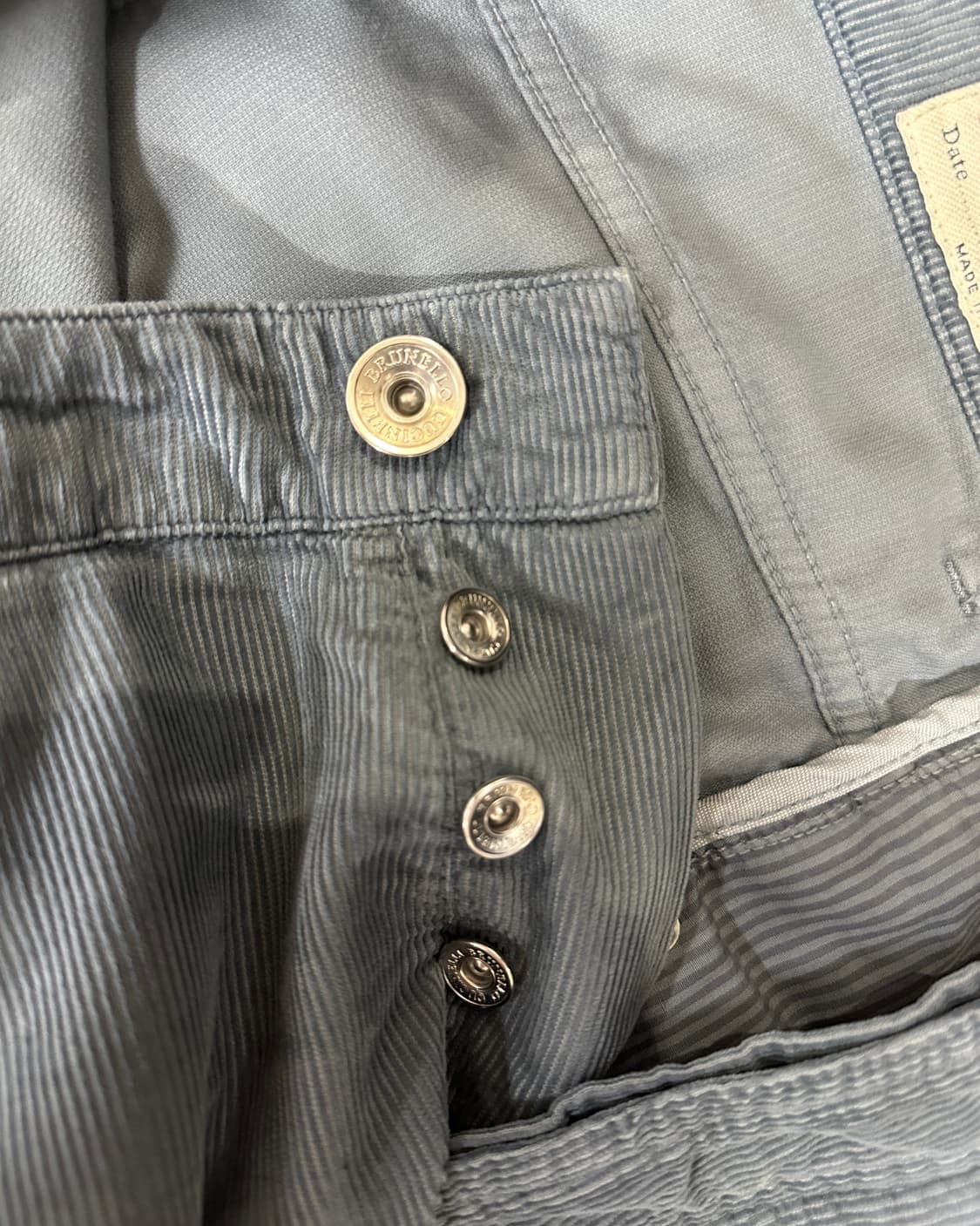 브루넬로 쿠치넬리 이탈리안핏 코듀로이 아주르 블루 팬츠 상품이미지7