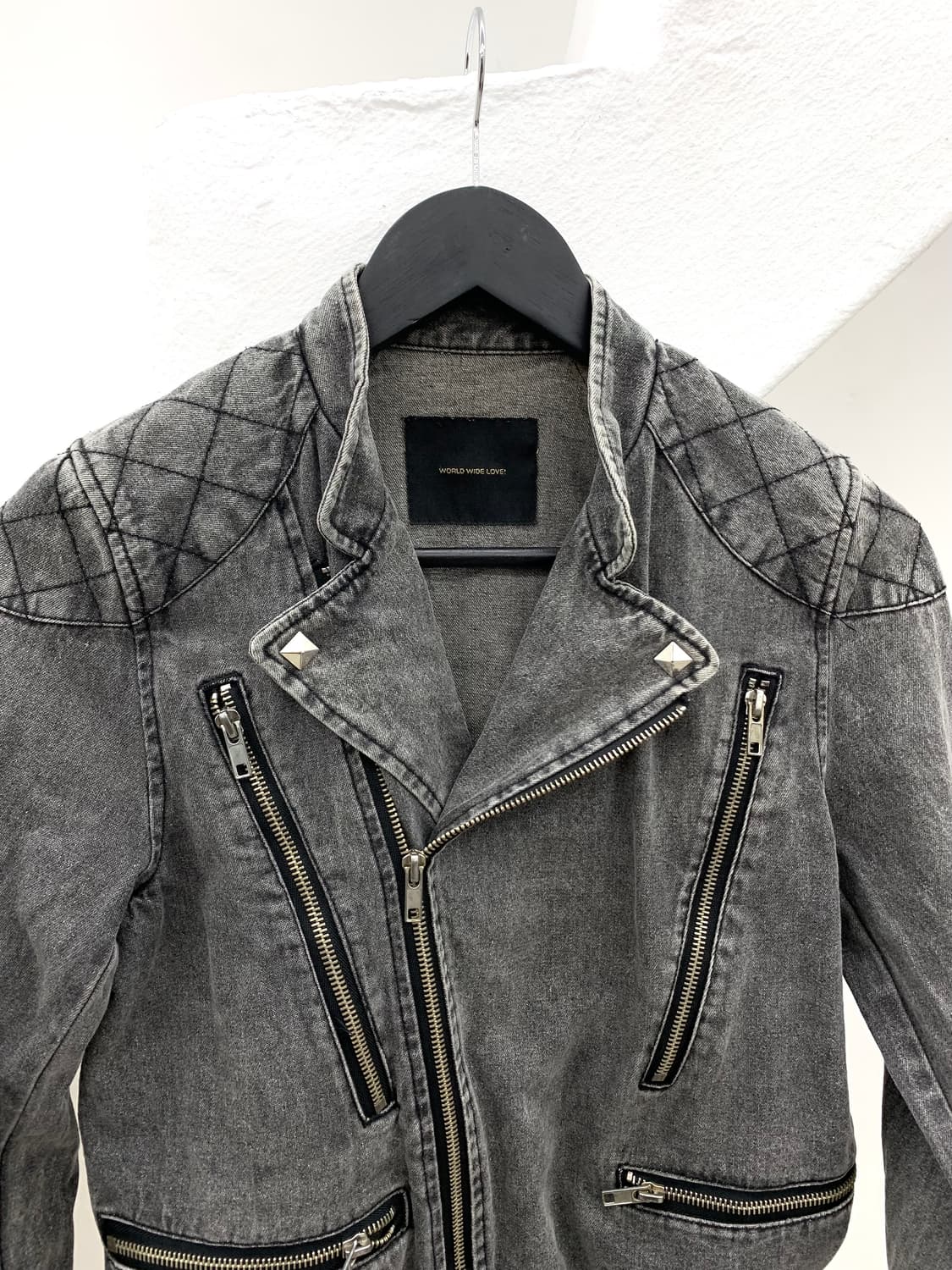 Denim multi zipper rider jacket   상품이미지5