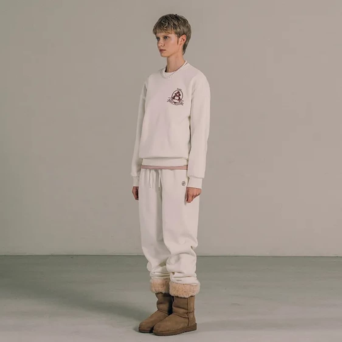 시야쥬 에센셜 기모 조거 스웨트 팬츠_크림 M 상품이미지1