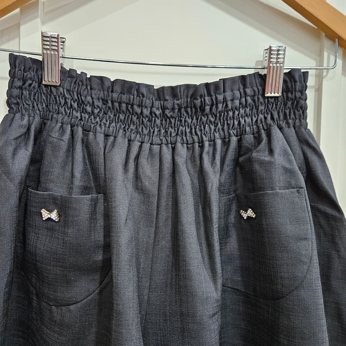 블랙 리본포켓 바지 상품이미지3