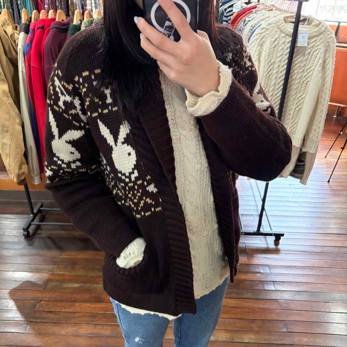 90s 플레이 보이 울 코위찬 가디건 상품이미지8