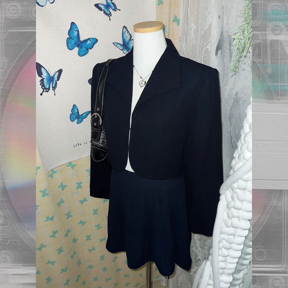 네이비 크롭 자켓 상품이미지8