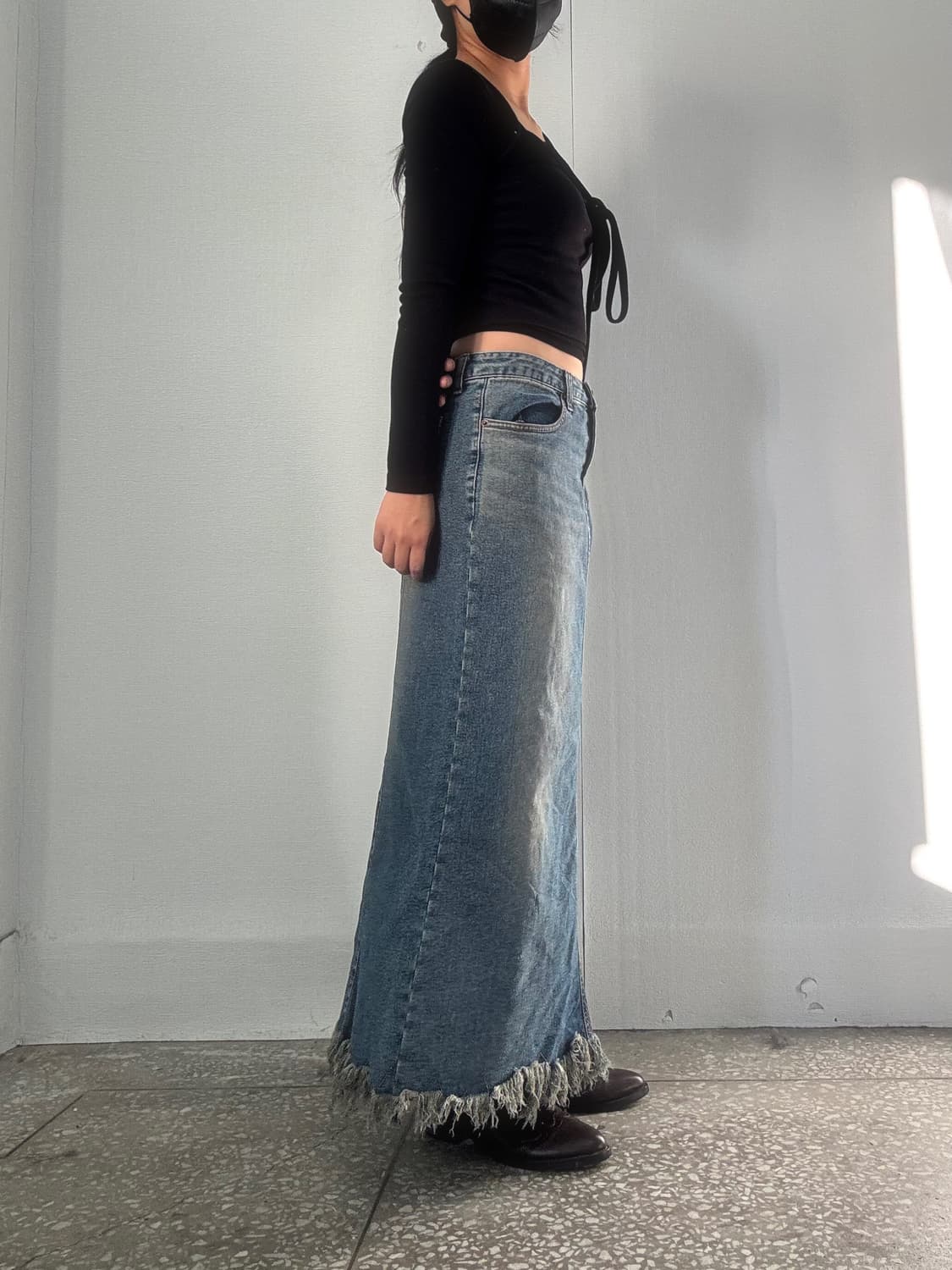 데님 롱 스커트 상품이미지3