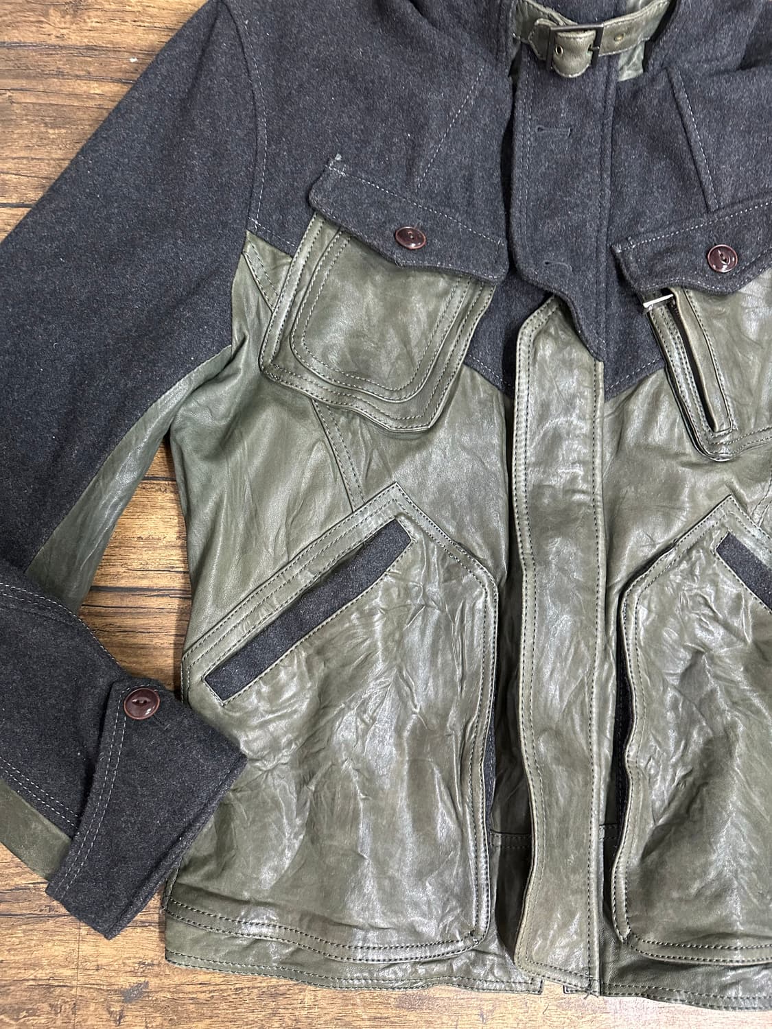 ZIOZIA 지오지아 양가죽 울 혼방 자켓 105 올드스쿨느낌 상품이미지2