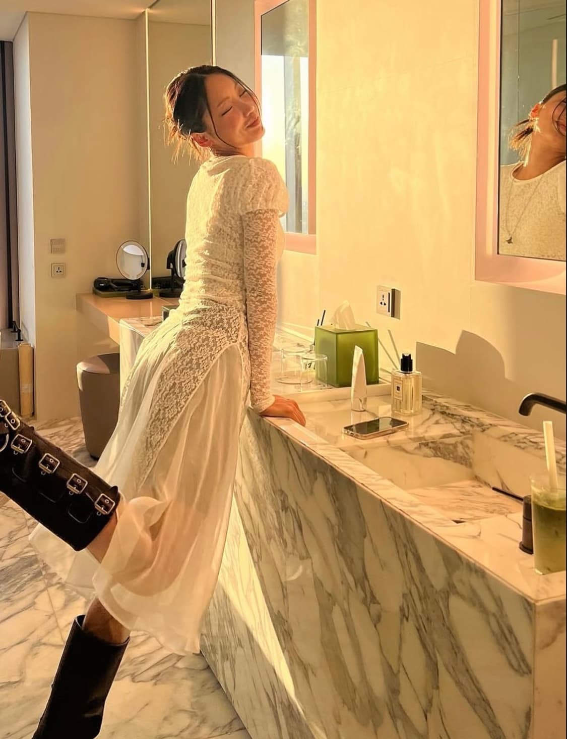 Sinoon flower lace long dress 상품이미지1