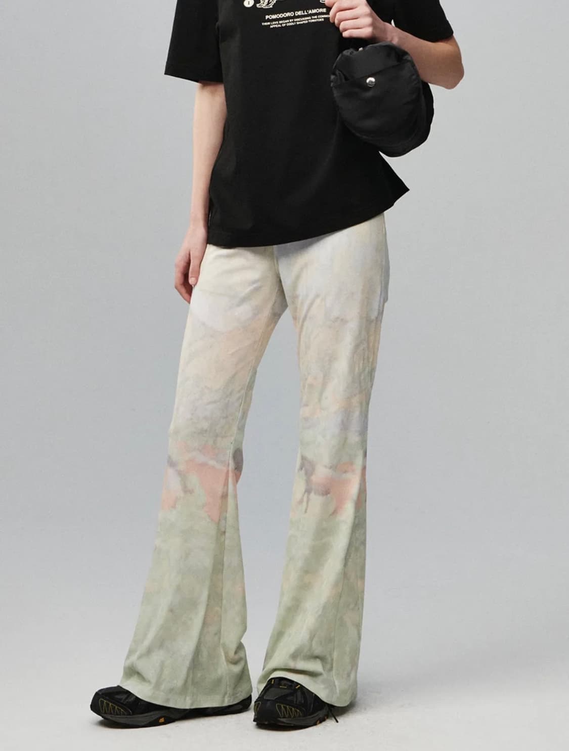 기준 Print Flared Pants Print Green 상품이미지1