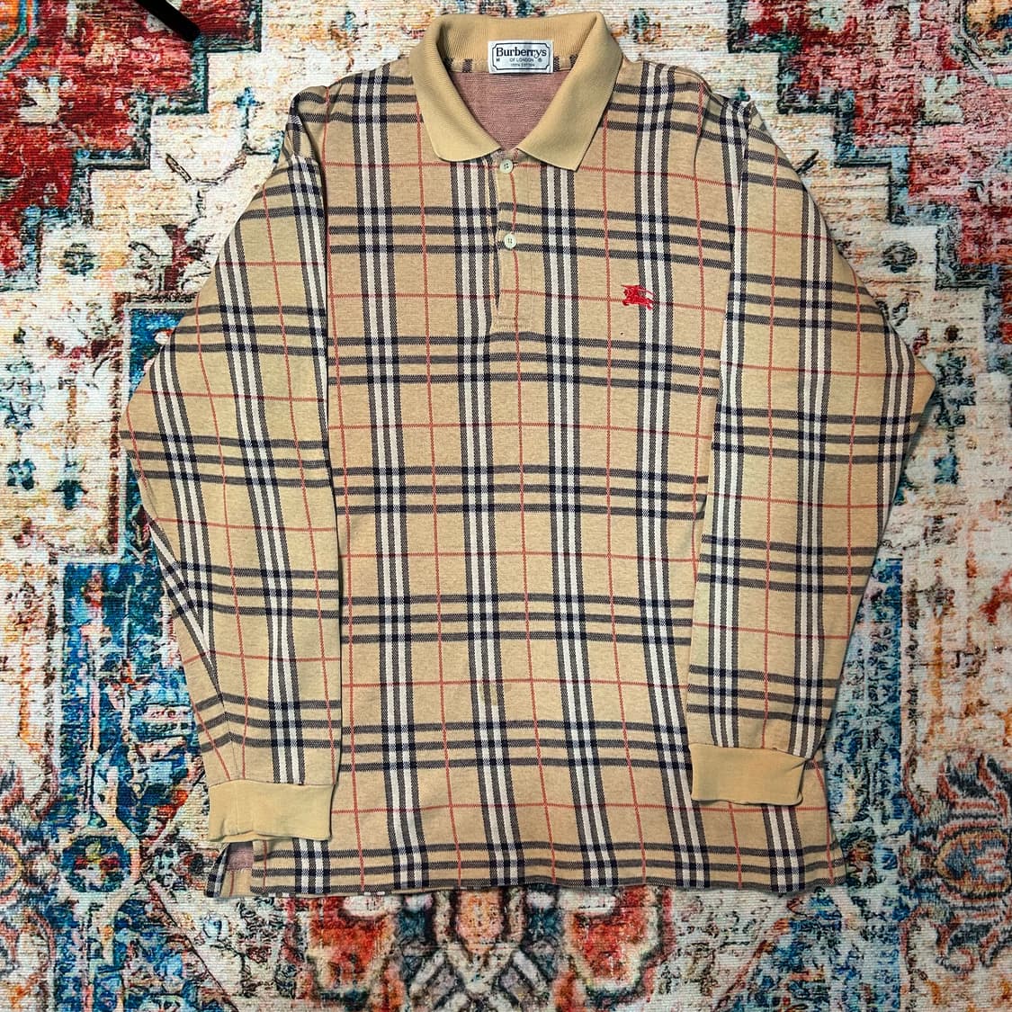 [L] 80s 버버리 노바체크 카라티 상품이미지1