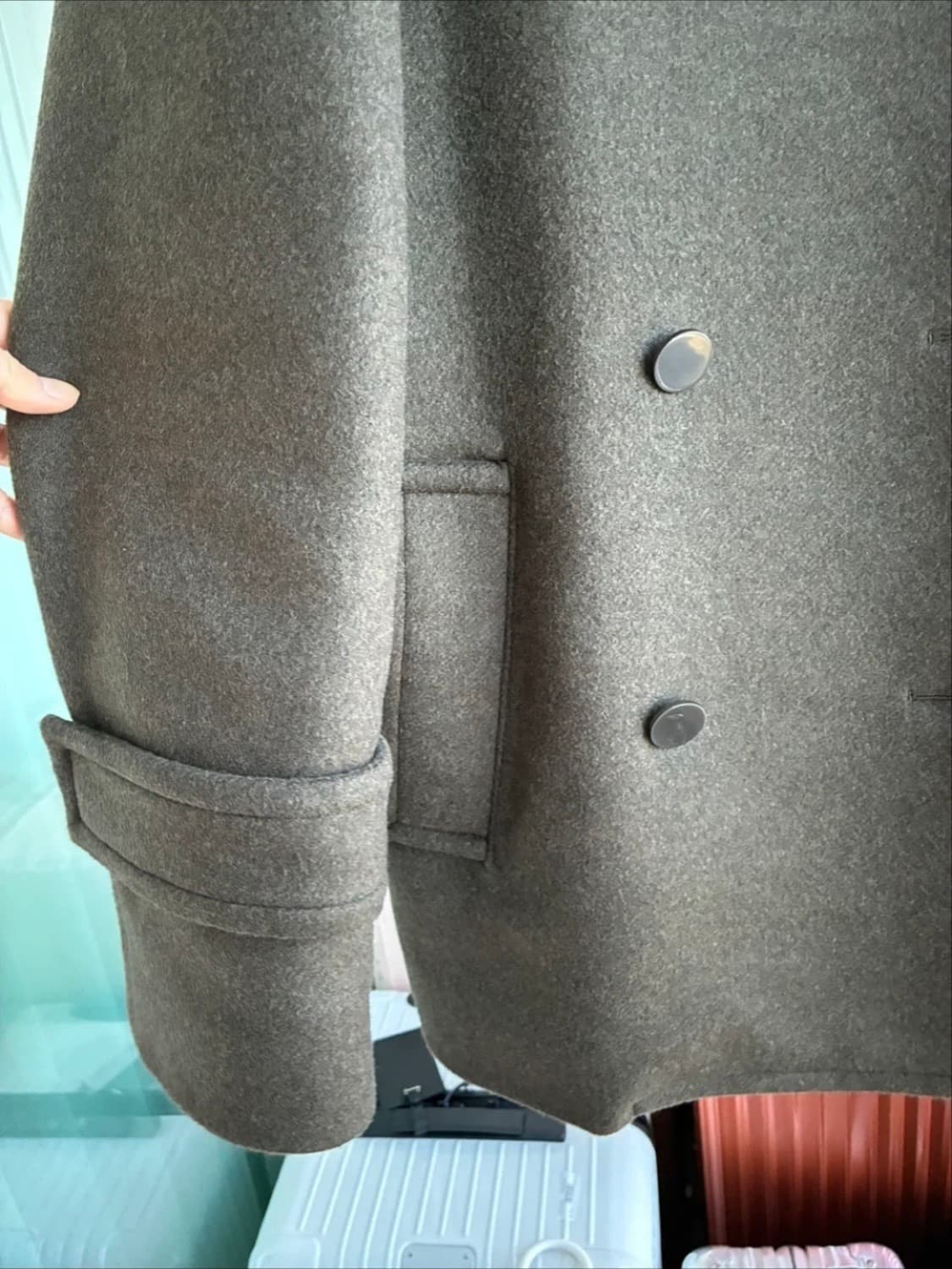 Theory 더블 코트 올리브 S 상품이미지3