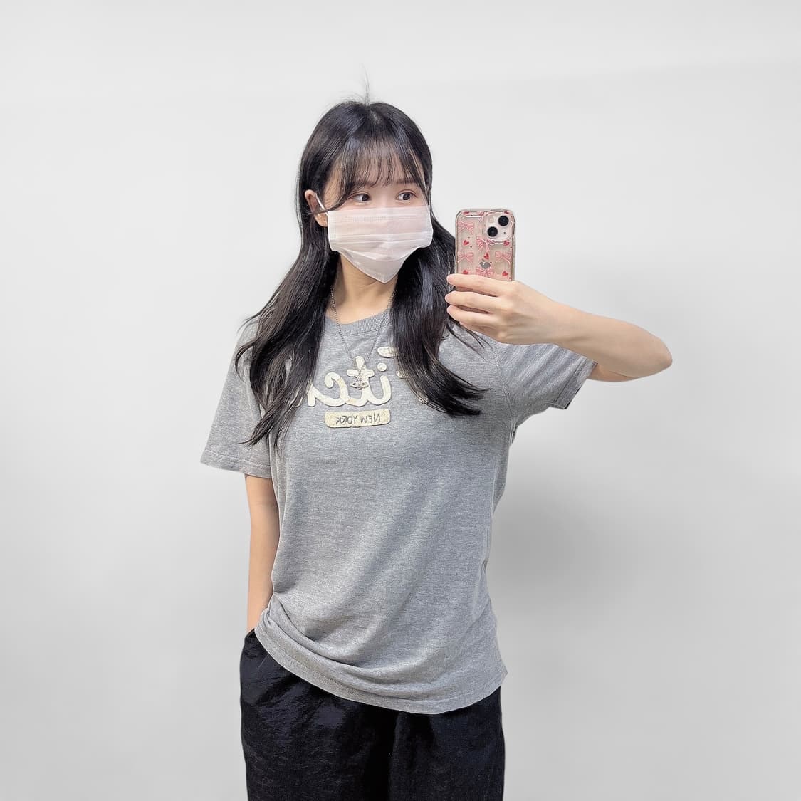 아베크롬비 피치 로고 반팔 티셔츠 그레이 상품이미지1