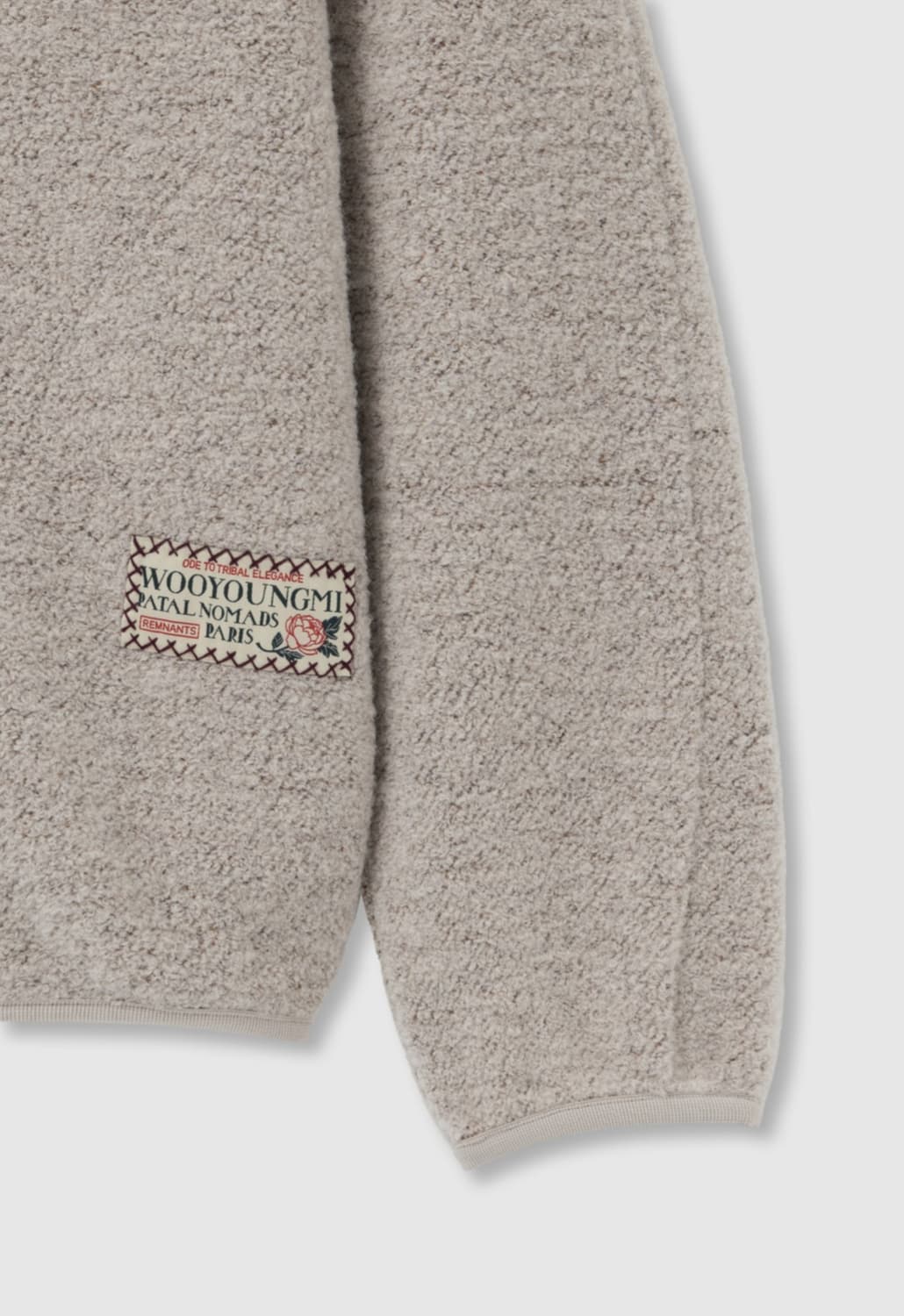 우영미 베이지 부클 하프 집업 스웨트 52 (110~115) 상품이미지4