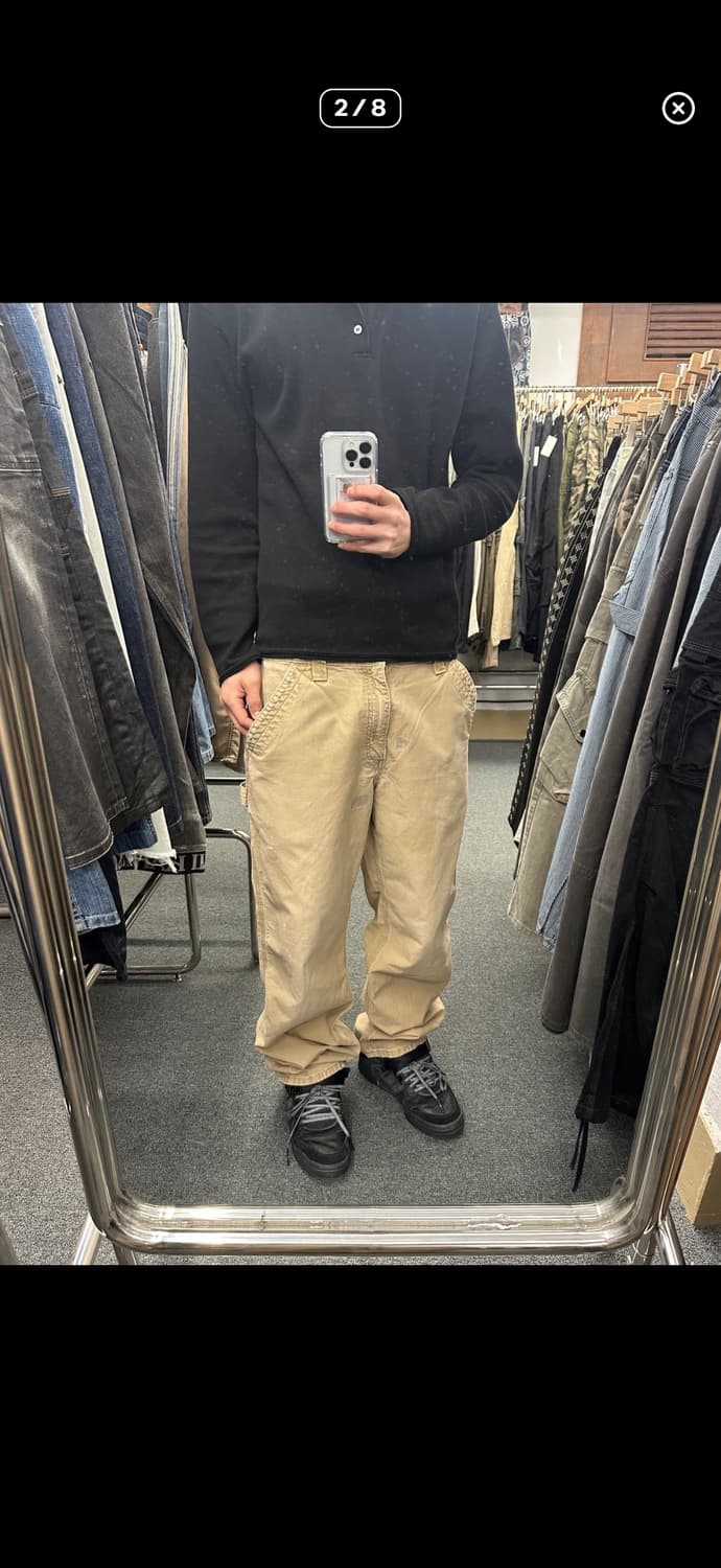 칼하트 싱글니 베이지 워크팬츠 상품이미지1