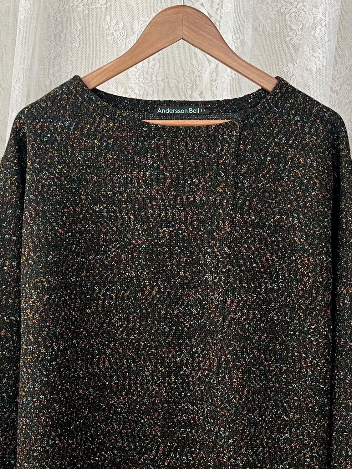 L) 앤더슨벨 런던 보트넥 풀오버 블랙 상품이미지3