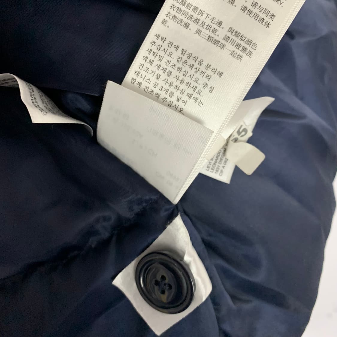 리바이스 덕다운 사선 버튼 후드 패딩코트 네이비 퍼 안감 남성 S 상품이미지6