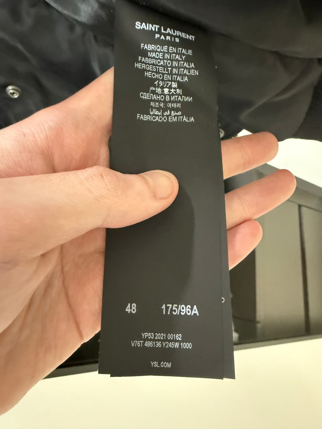 생로랑 23fw 클래식 봄버 재킷 ma-1 48 국내매장택 상품이미지6