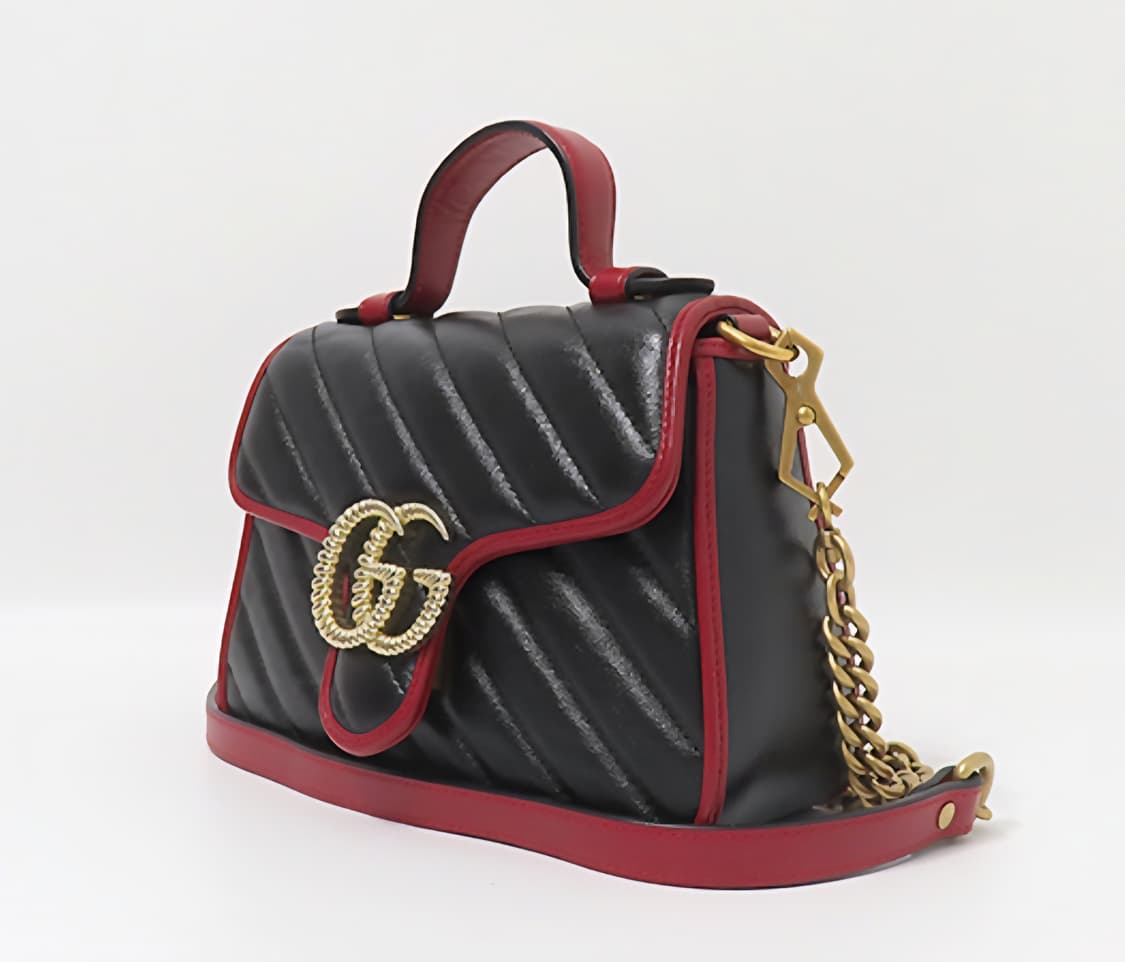  마몽 마틀라세 탑 핸들 숄더백 미니 블랙 레드 상품이미지2