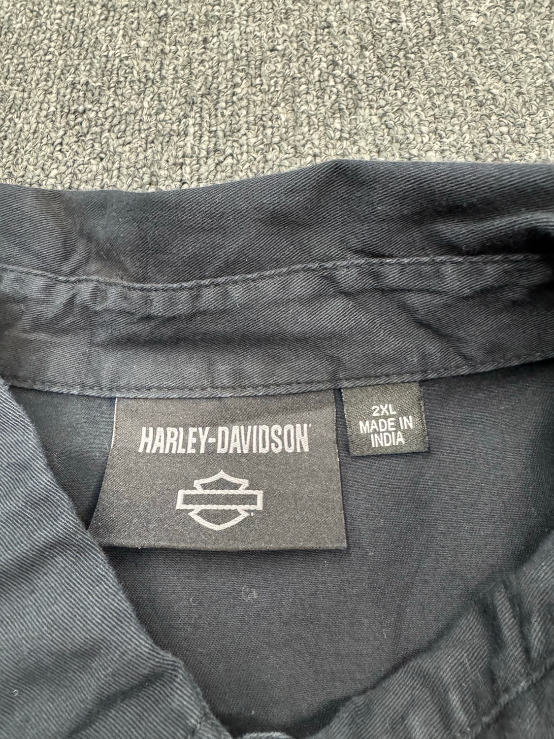 2XL)할리데이비슨 빈티지 자수 워크 반팔 셔츠 상품이미지4