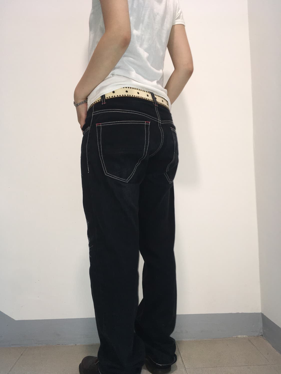 jpn vintage y2k black denim pants 상품이미지4