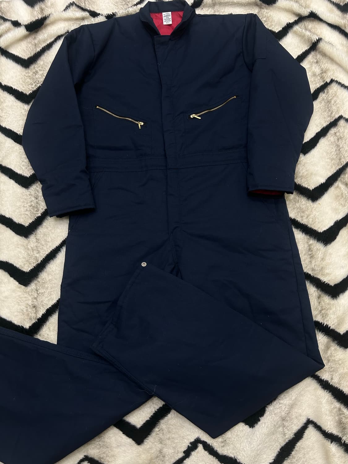 [L]레드캡 커버올 점프슈트/안감퀄팅/네이비 상품이미지1