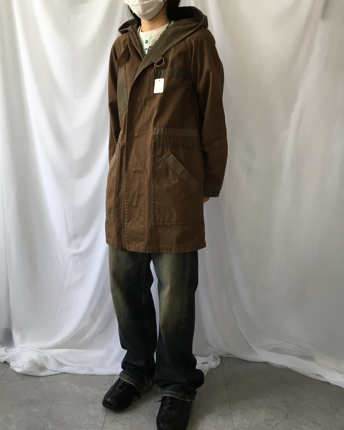 Patch point hood cotton coat 상품이미지8