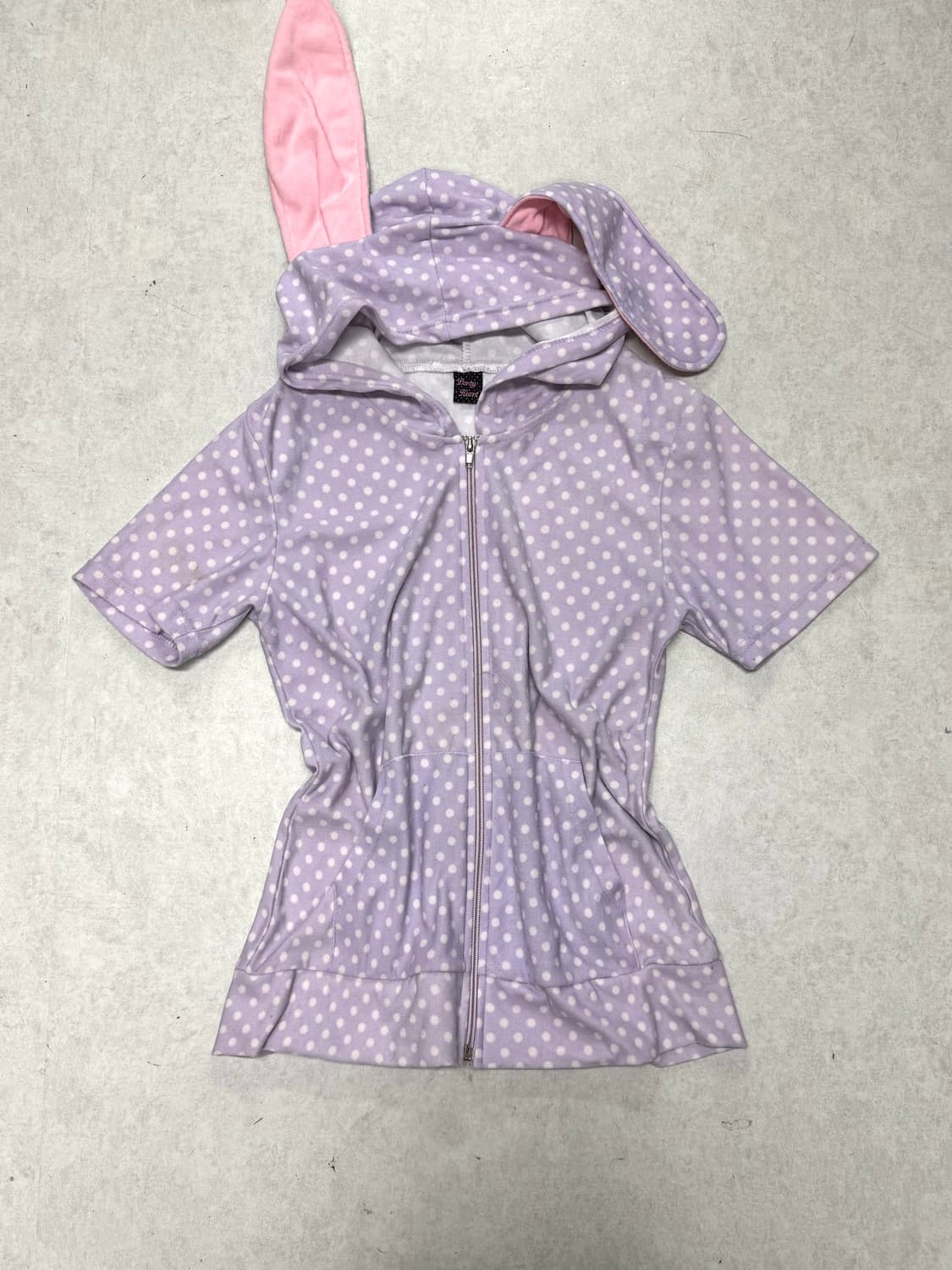 갸루 토끼귀 도트후디반팔  상품이미지1