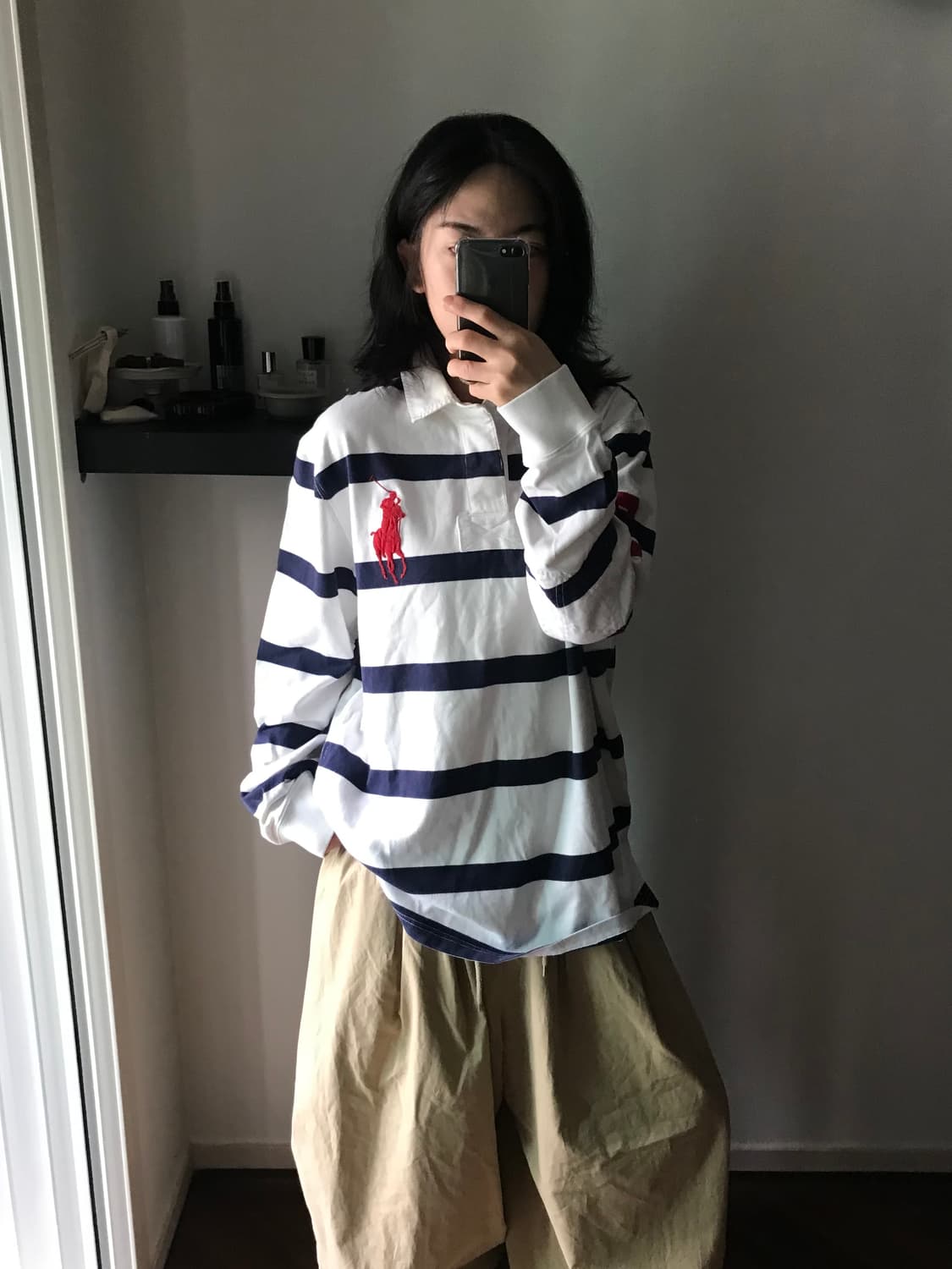 폴로 랄프로렌 빅 포니 로고 커스텀핏 스트라이프 럭비티 상품이미지3