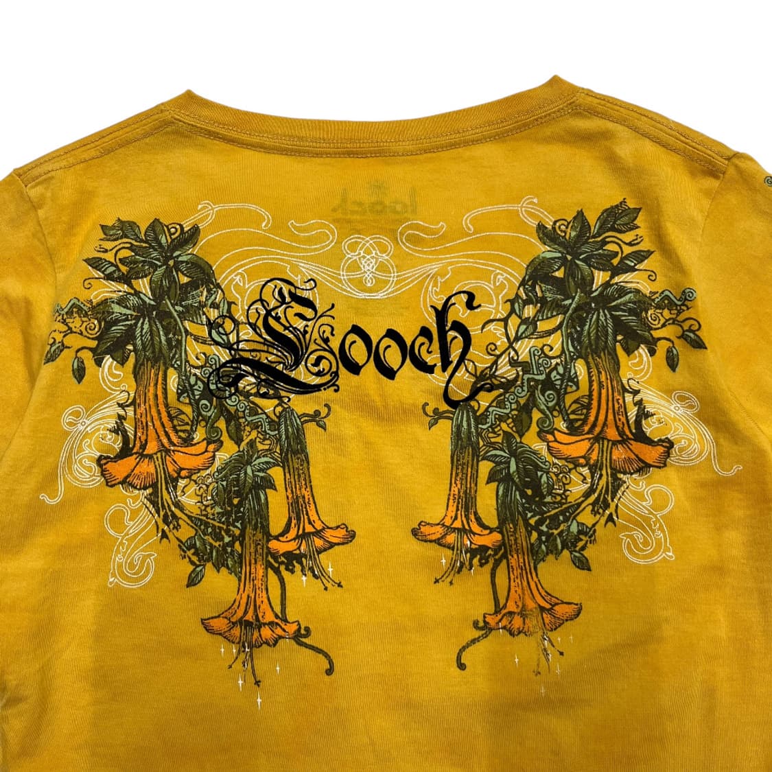 00s USA 오리엔탈 프린팅 머스타드 브이 반팔 S 상품이미지7