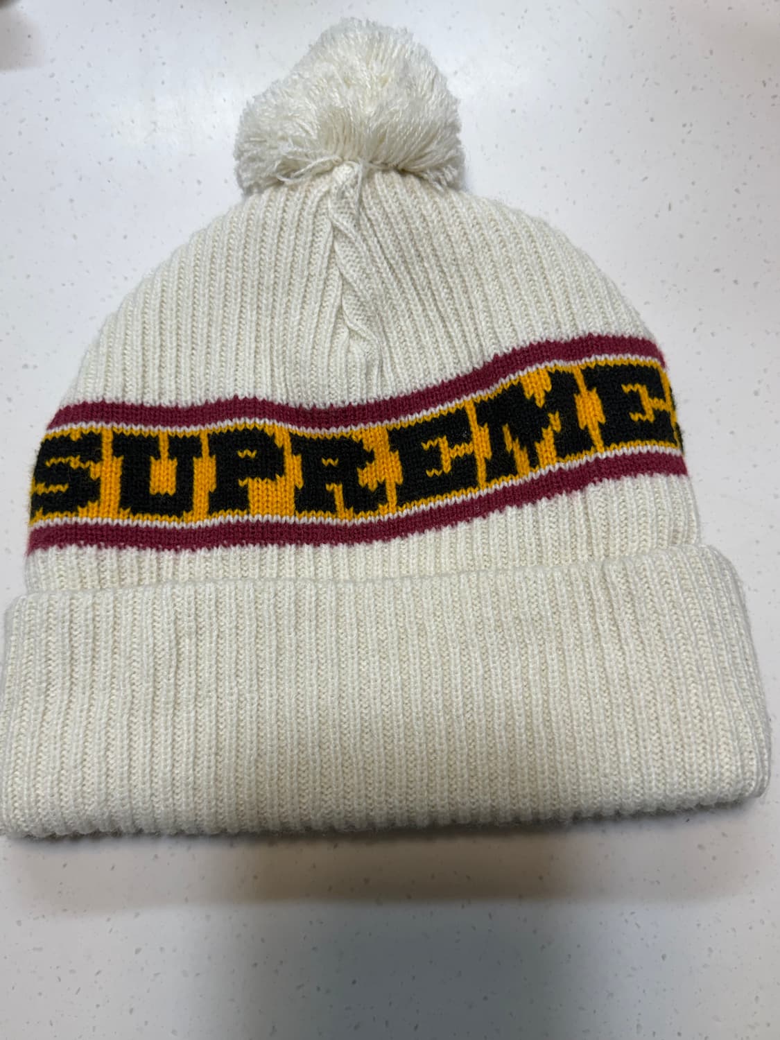 슈프림 24FW 시즌 빅 스트라이프 비니 내츄럴 컬러 상품이미지2