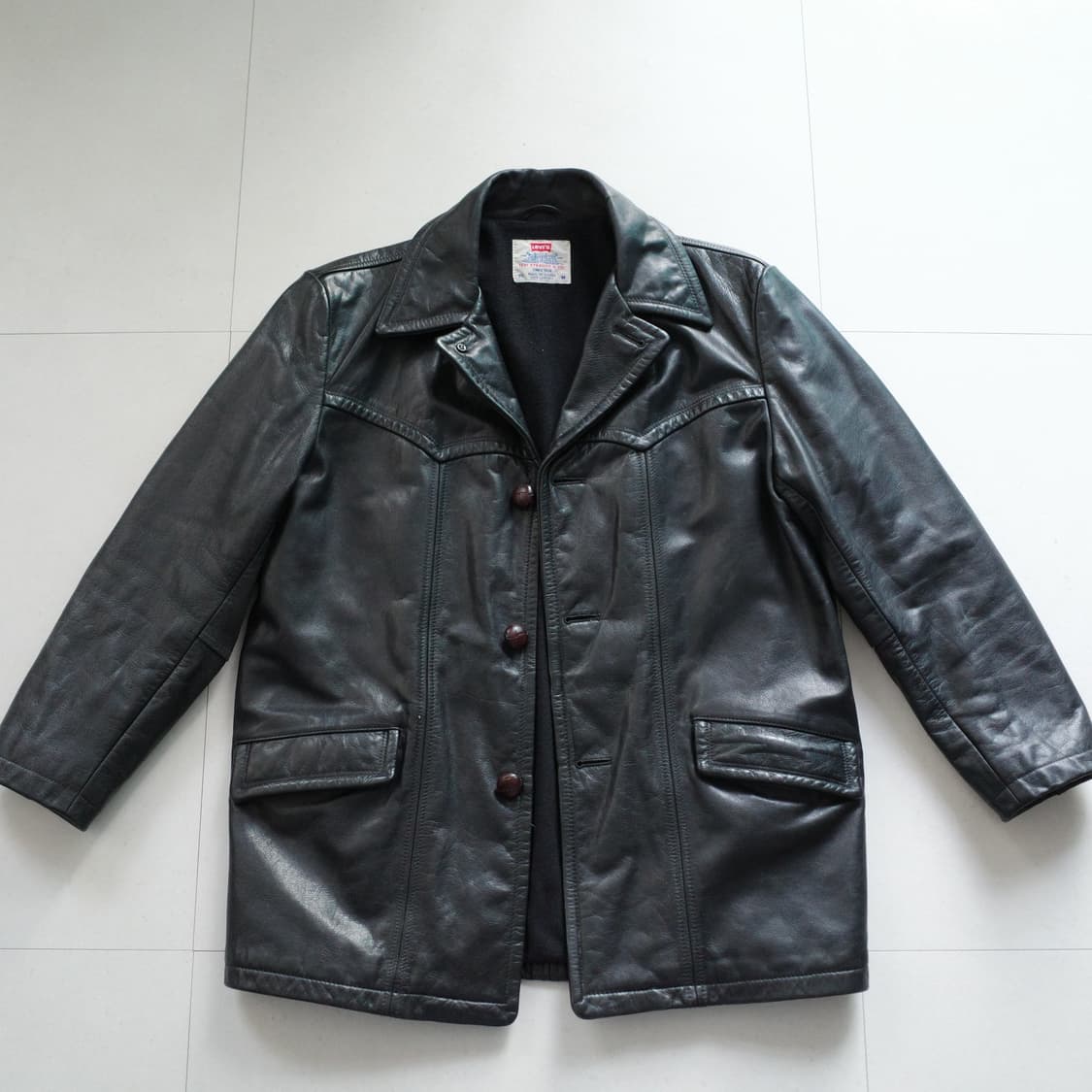 90s 리바이스 렌치 웨스턴 리얼 레더 자켓 M 상품이미지1
