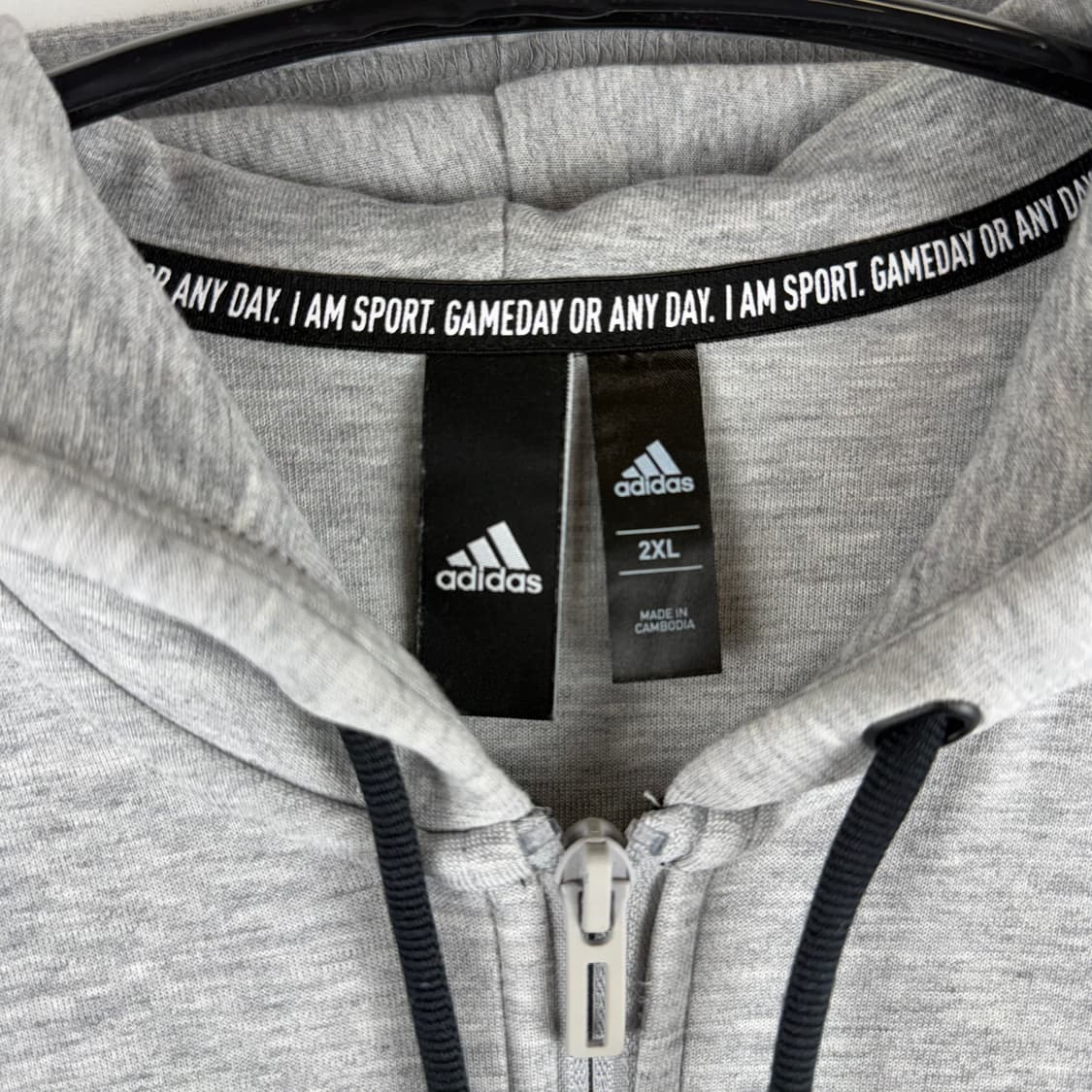 2XL) 아디다스 퍼포먼스 트레이닝 후드집업 그레이 상품이미지3