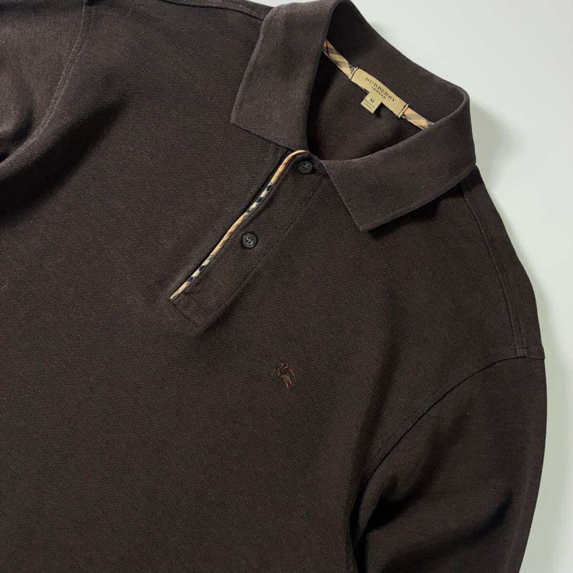 Burberrys  버버리 코튼 브라운 솔리드 카라 티셔츠  상품이미지3