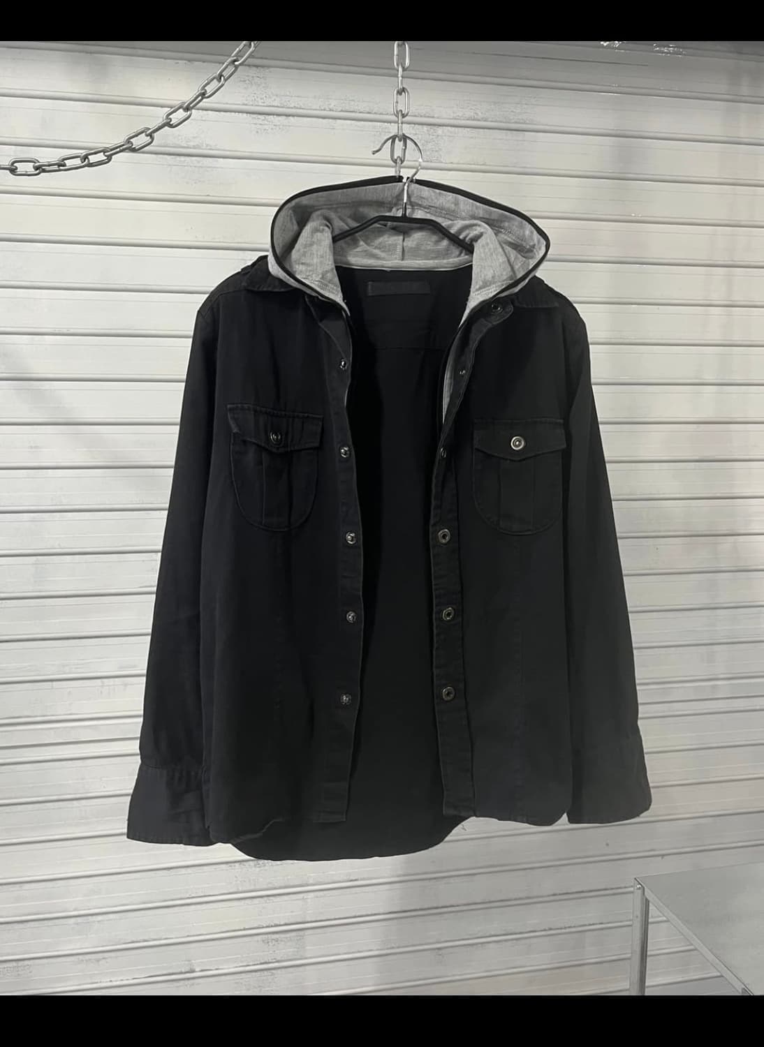 Oval dice layered hood jacket 상품이미지2