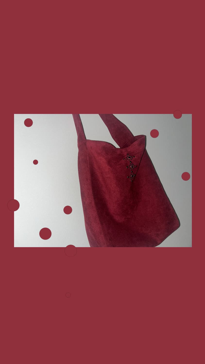 Burgundy suede shoulder bag 상품이미지1