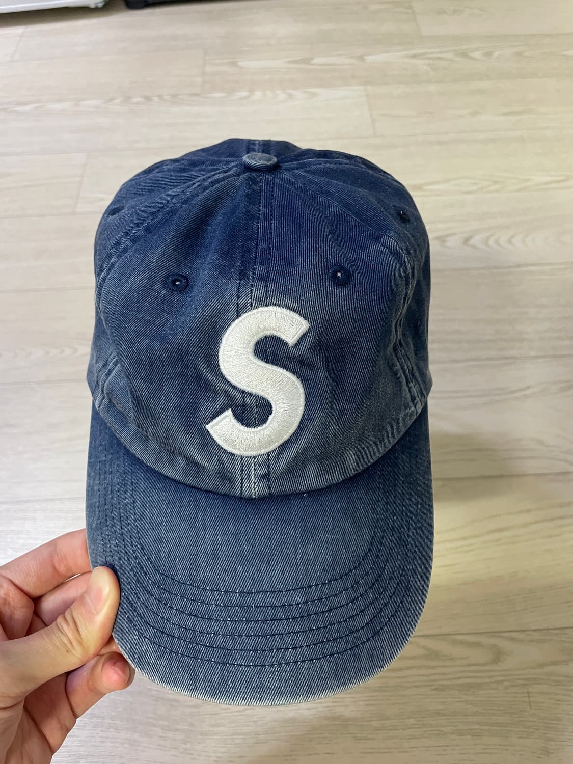 슈프림 s logo 6패널 캡 인디고 상품이미지1