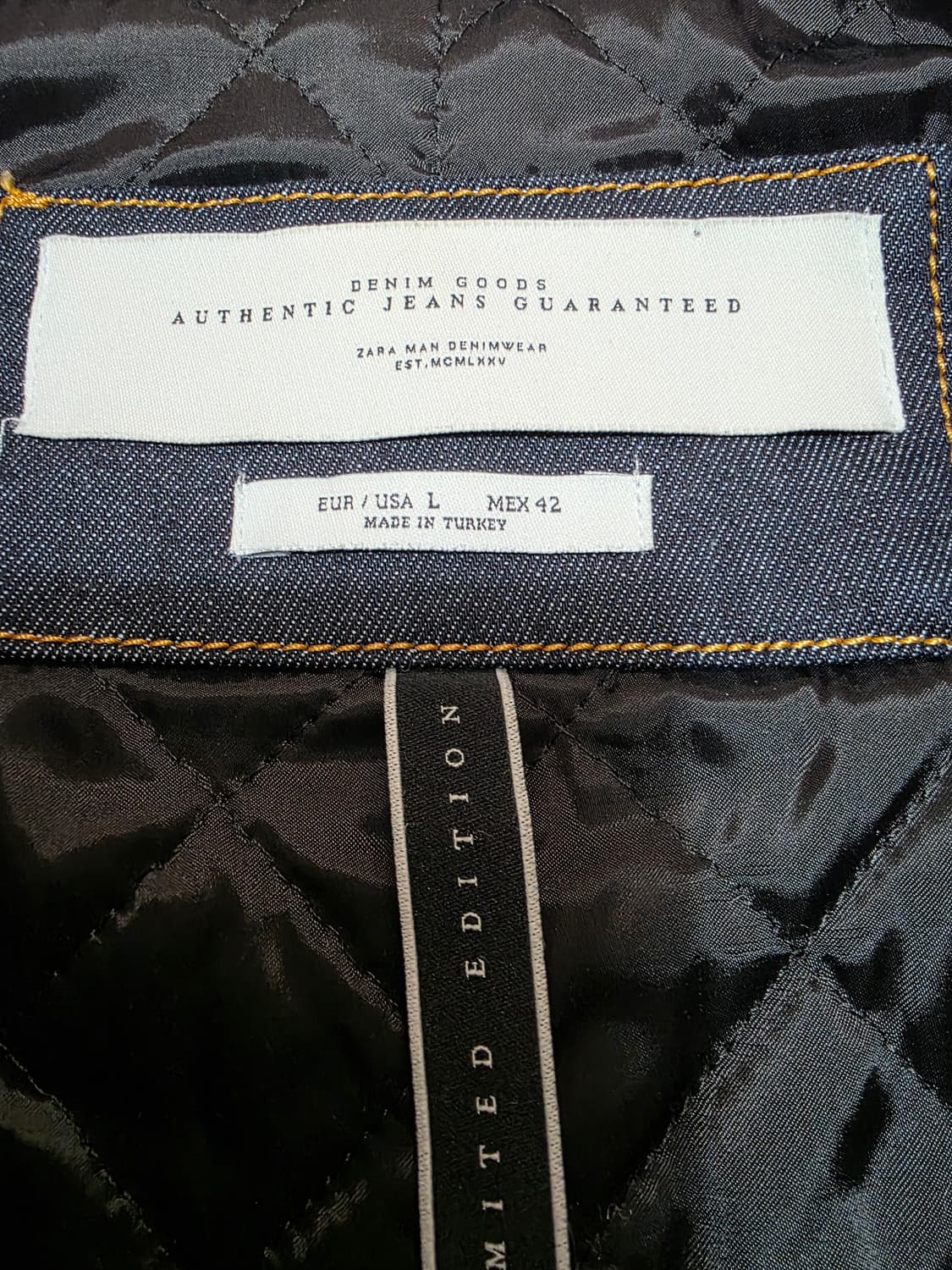 자라 프리미엄 데님 퀼팅 트러커 자켓  L 상품이미지2