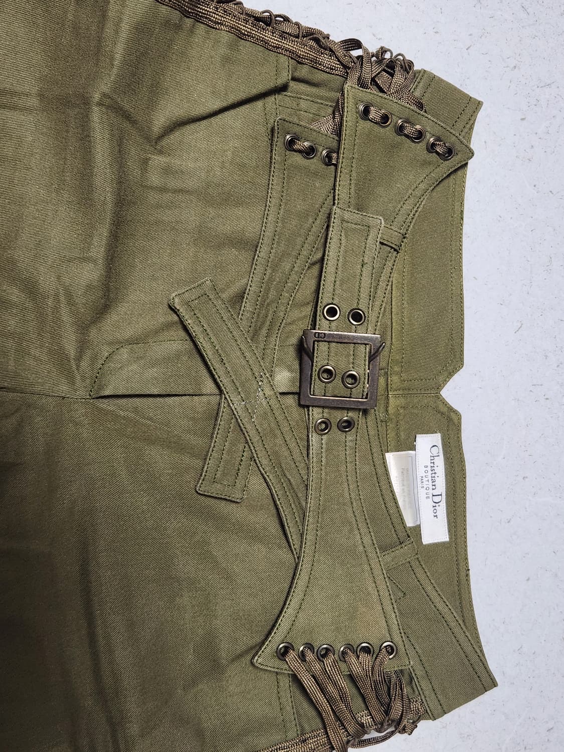 Dior 02 f/w 레이스업 팬츠 카키 상품이미지5