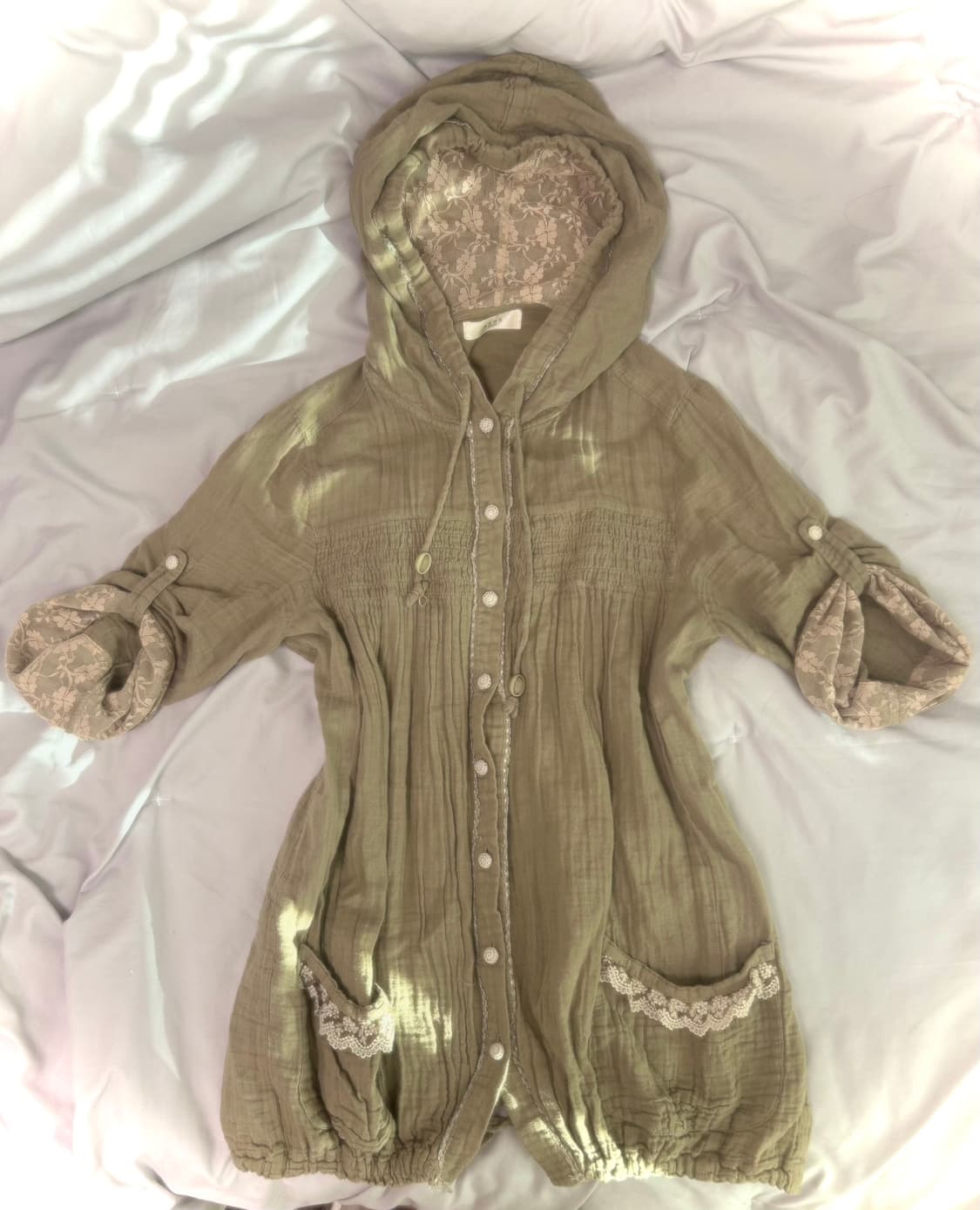 희귀 엑시즈팜 핀터깔 모리걸 카키 야상 블라우스 그런지페어리 빈티지 상품이미지1