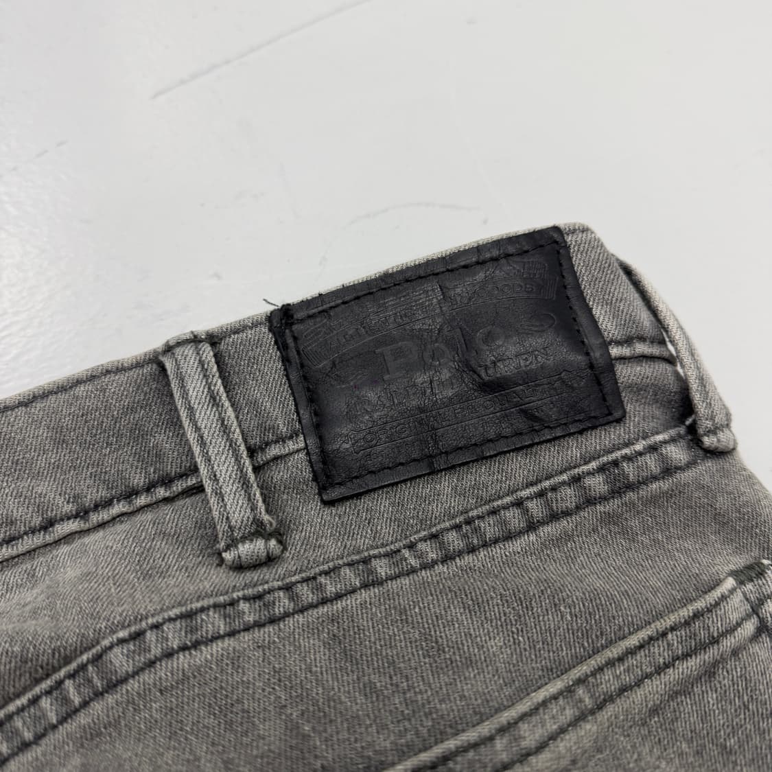 폴로 새깅 워싱 힙합 흑청 슬림핏 데님팬츠 상품이미지7