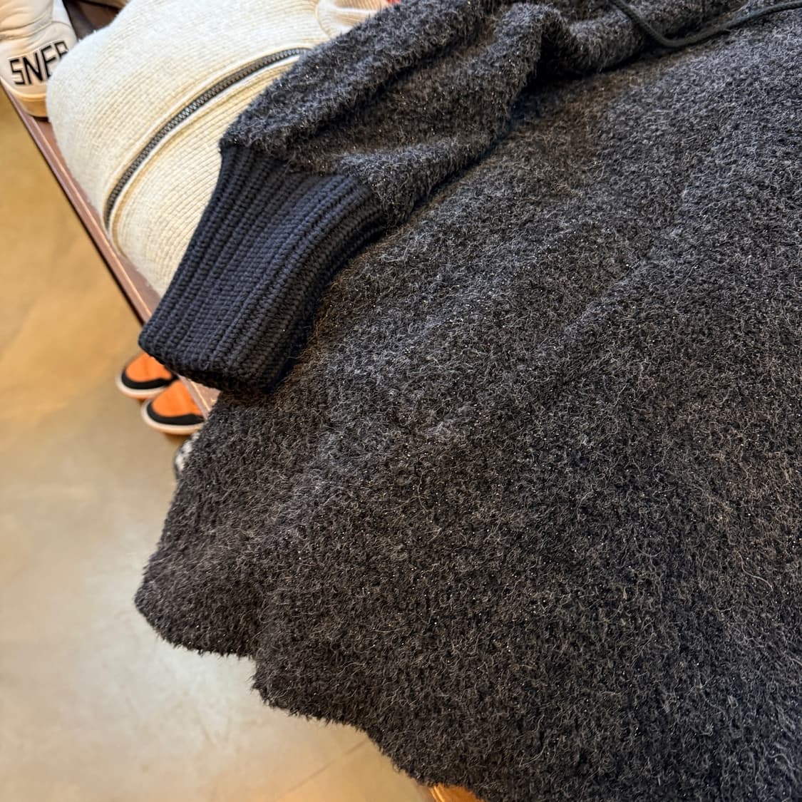 BACCA 투모로우랜드 케이프 형식 울 알파카 혼방 롱립 후드 자켓 상품이미지4