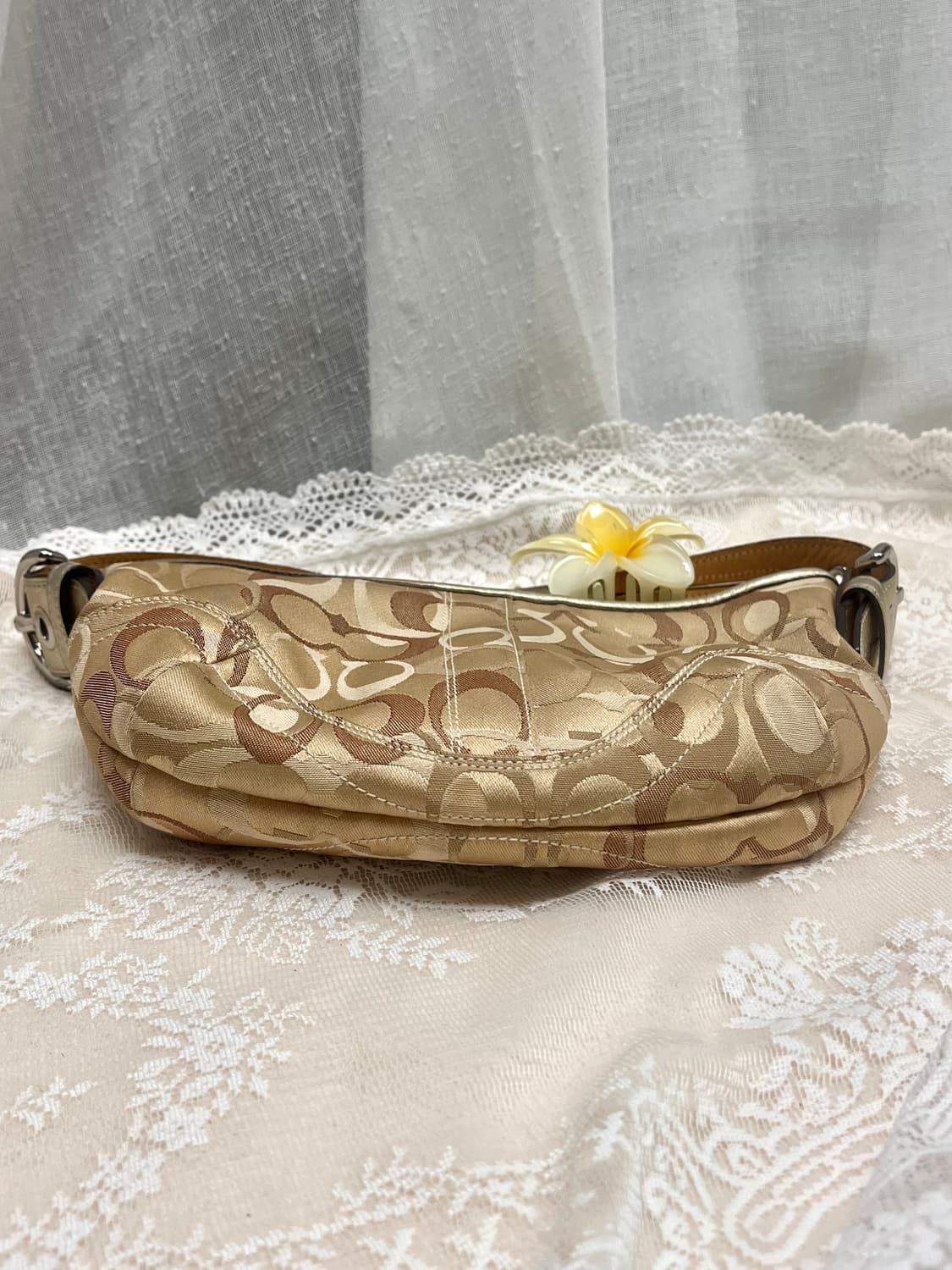 90s coach 시그니처 라떼 베이지 브라운 자카드 숄더백 핸드백 상품이미지6