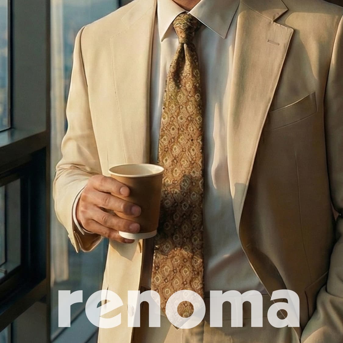 레노마 실크 브라운 패턴 넥타이 9.4cm A+등급 A19358
 상품이미지1