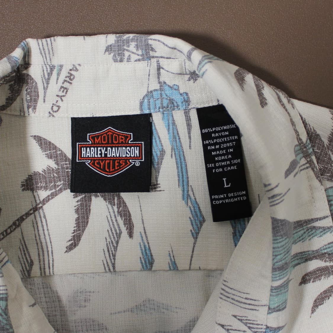 90's Harley-Davidson 할리 데이비슨 하와이안 반팔 셔츠  상품이미지3