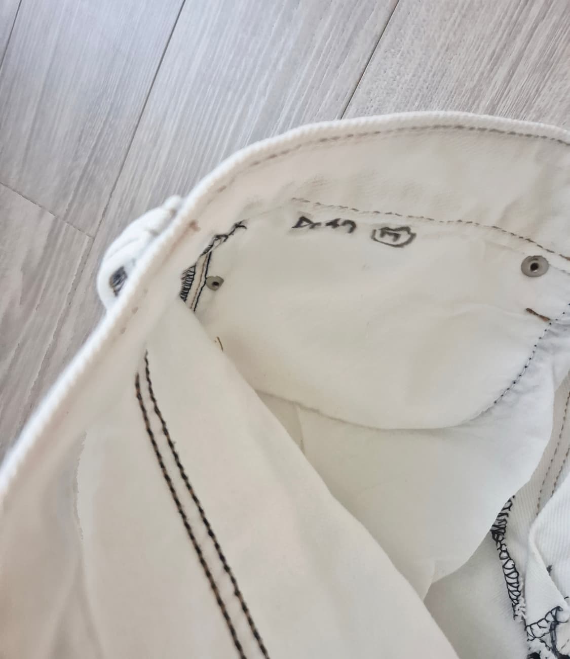 와이드부츠컷진 밝은아이보리진  상품이미지10