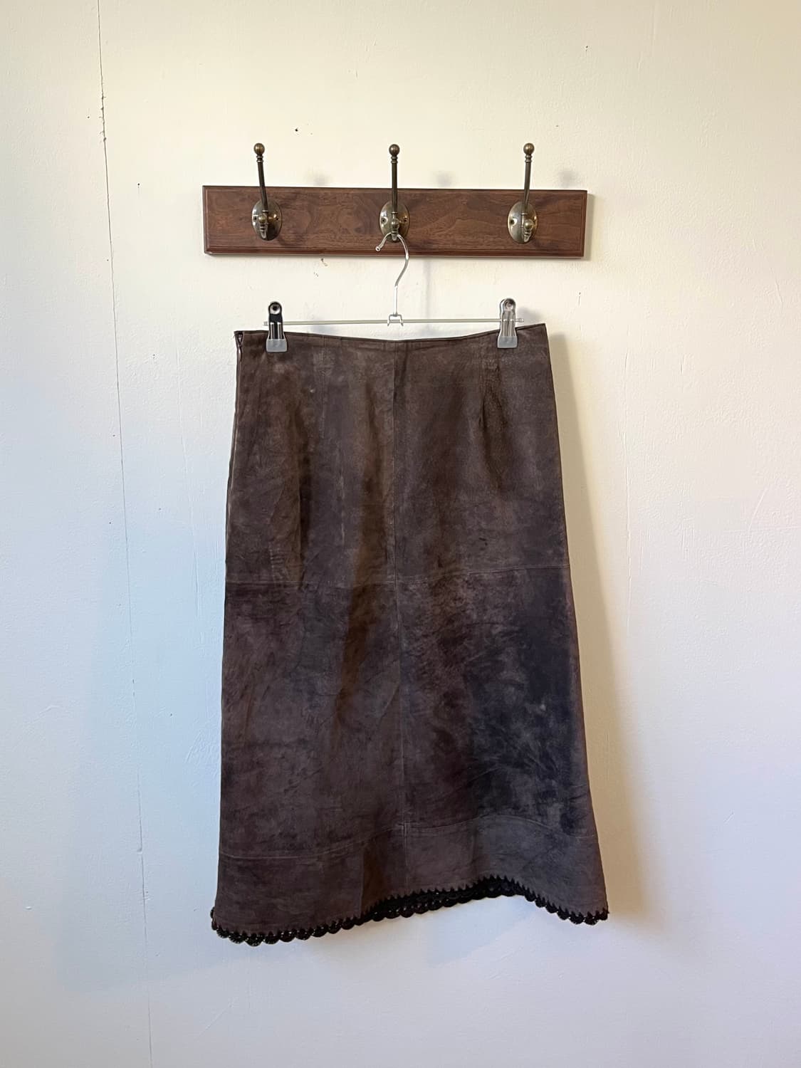 COMME CA 피그스킨 브라운 스커트 상품이미지1