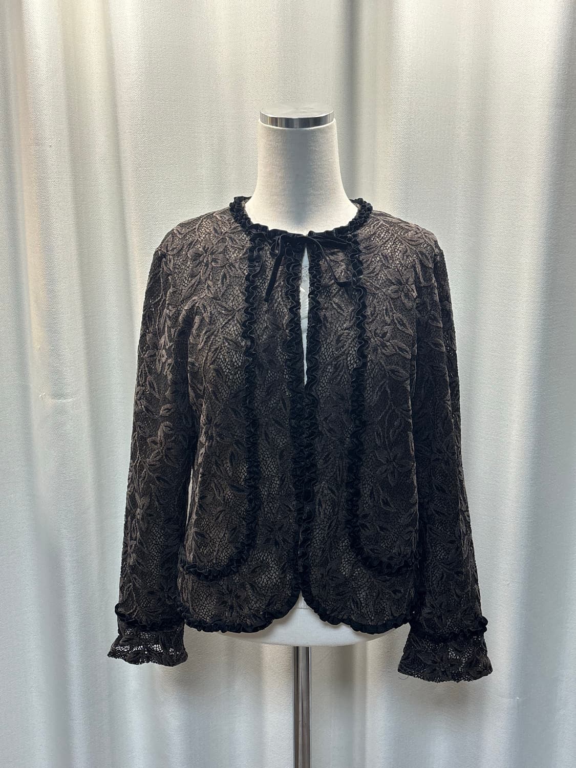 모리걸st 브라운 레이스 가디건 상품이미지1