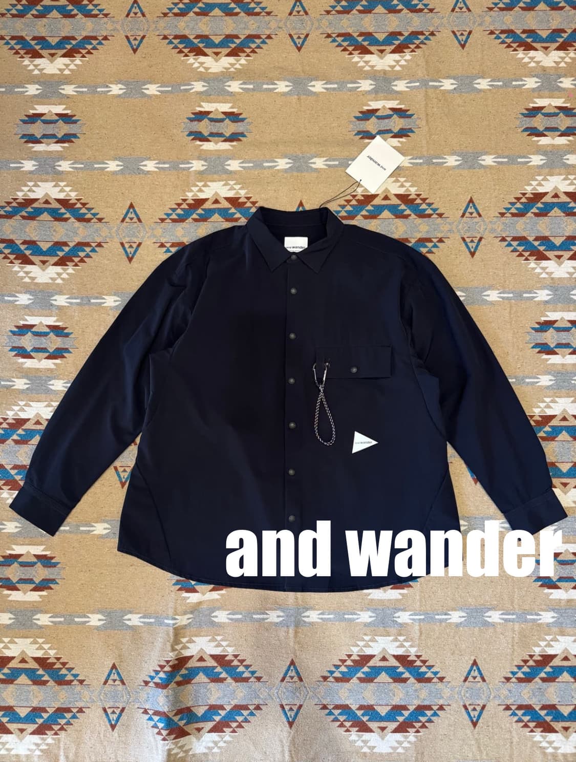 [L] 앤드원더 라이드 더블유 크로스 셔츠 네이비 상품이미지1