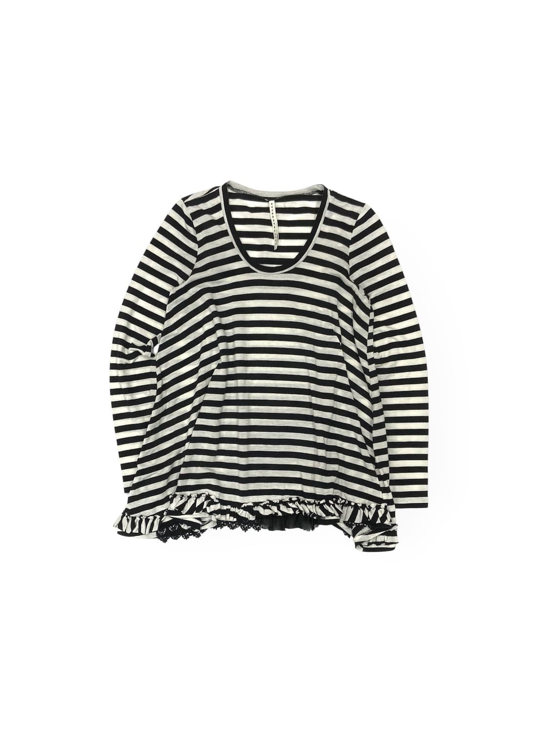 Sunao kuwahara striped ruffle tee 상품이미지1