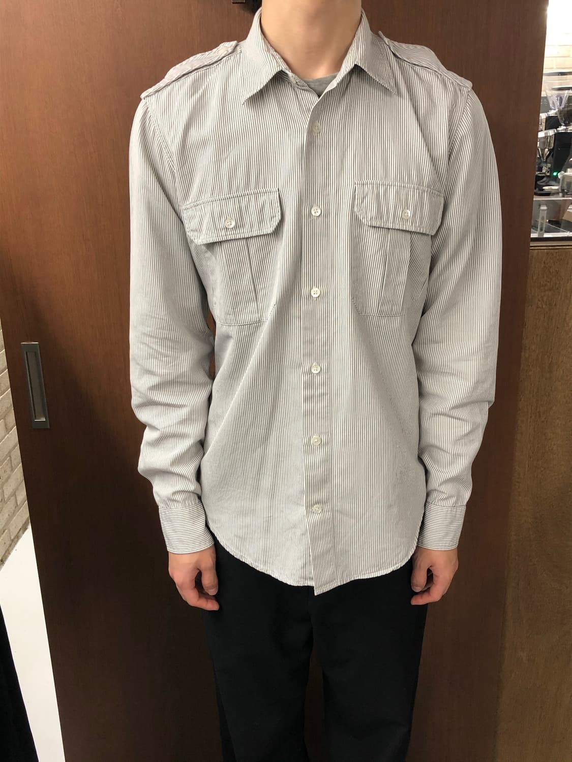 드리스반노튼 스트라이프 밀리터리 셔츠 46 상품이미지8