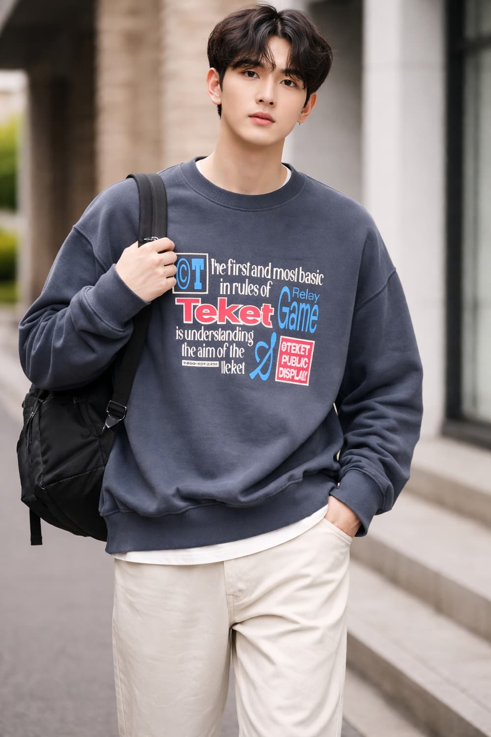 테켓(teket) 그래픽 로고 스웨트셔츠 상품이미지1