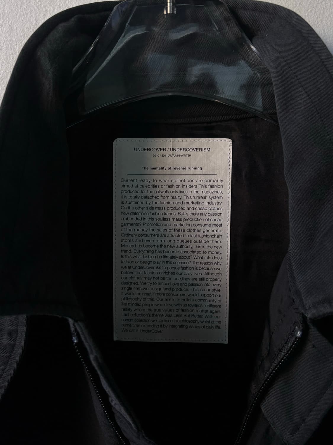 언더커버 하이넥 실크 레더 코트  상품이미지8